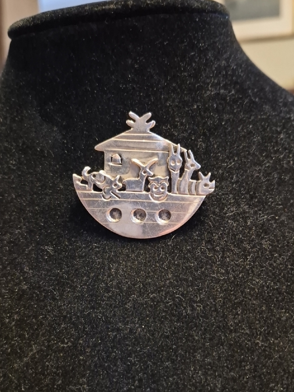 Sterling Silver Noah's Ark Pin Brooch/ Charm
